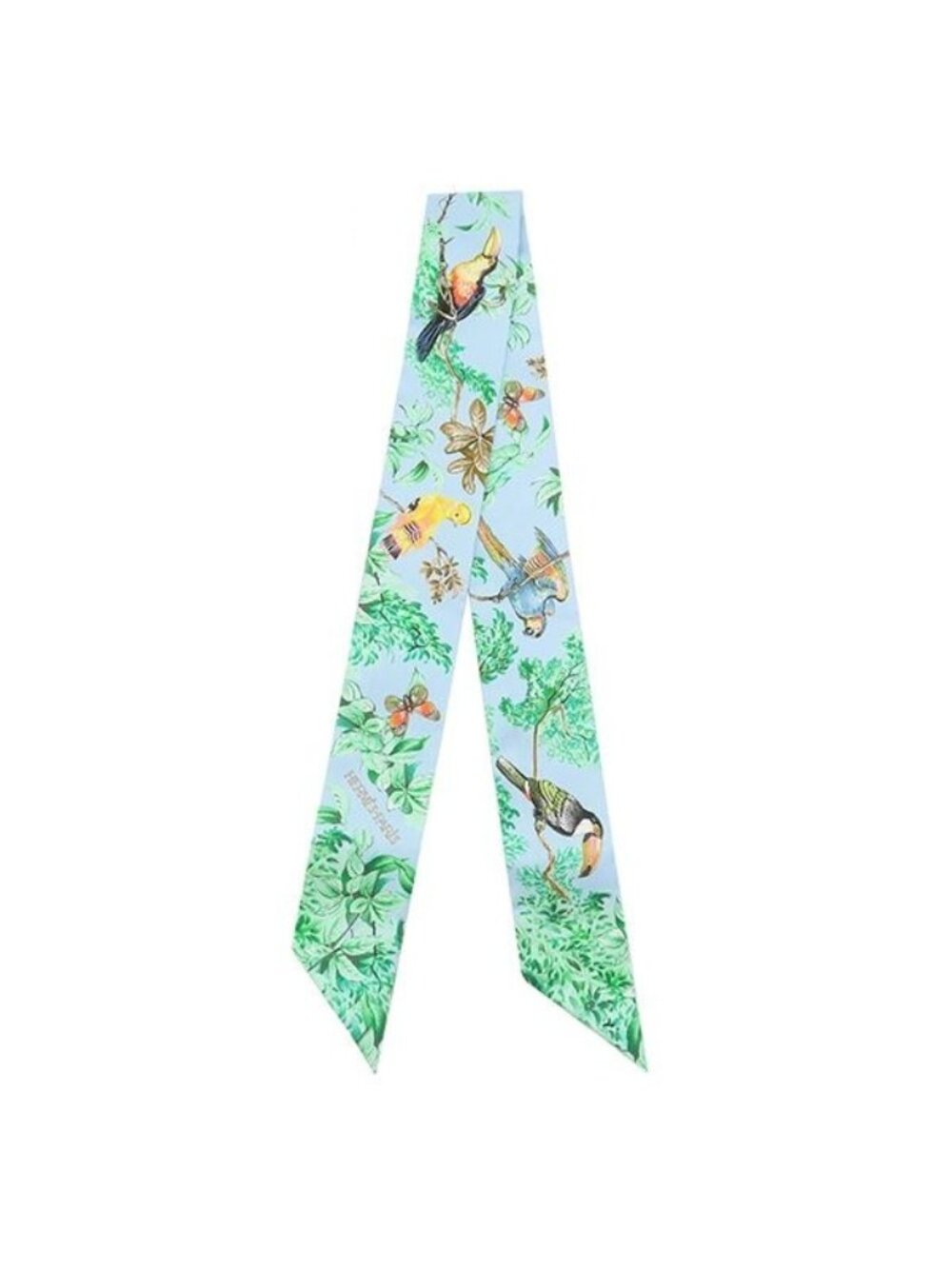 Hermes Scarf Twilly Silk Blue Ciel Vert Orange